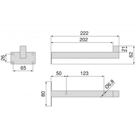 Jeu de 2 supports Shelf pour étagères en bois, droit avec tube carré, Blanc