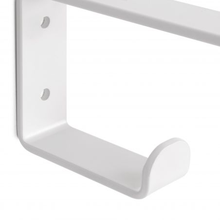 Jeu de 2 supports Shelf pour étagères en bois avec patère intégrée, Blanc