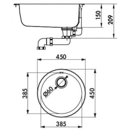 Standard S8, Evier encastrable, acier inox