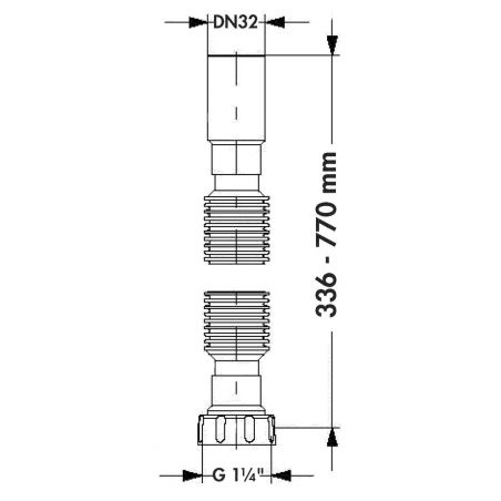 Tuyau de raccordement pour siphon de salle de bain, blanc